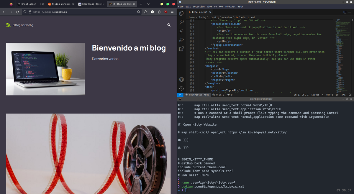 Seudo-tilling en lxde/openbox y atajos de teclado